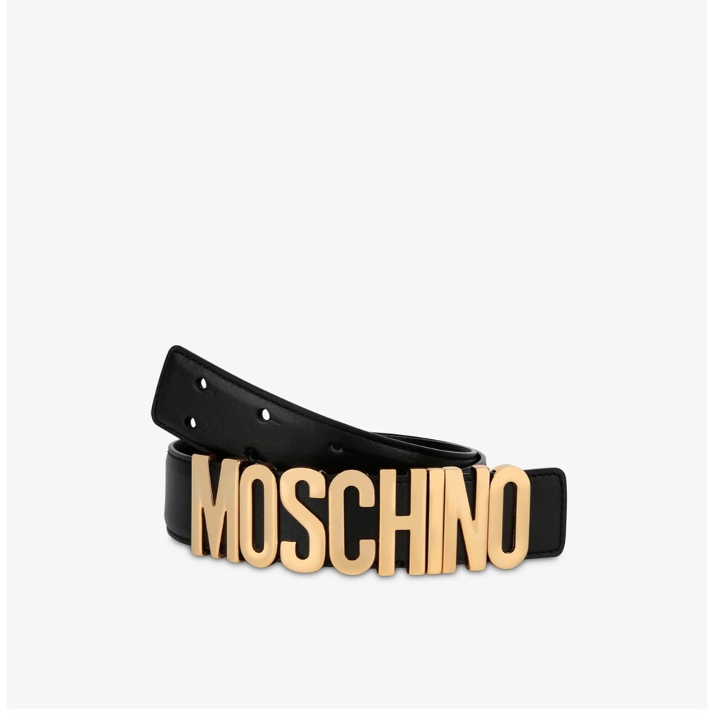 Moschino Gold Logo belt.